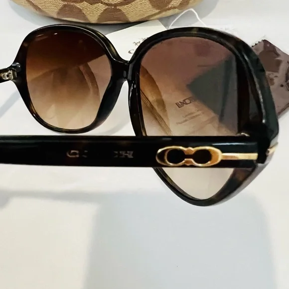 COACH SUNGLASSES BAILEY 8118 500113 60MM TORTOISE FRAME BROWN GRADIENT LENSES - Picture 7 of 7